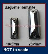 RG Baguette Sew On Hematite